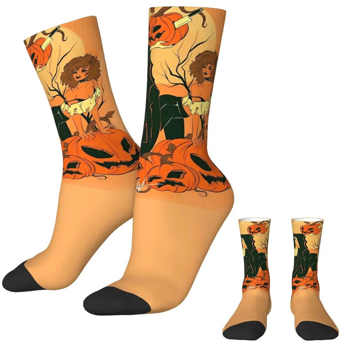 

Halloween Stockings Men's beauty and Pumpkin Sock Quality Trendy Socks Winter Cycling Anti Bacterial Graphic Socks Birthday Gift