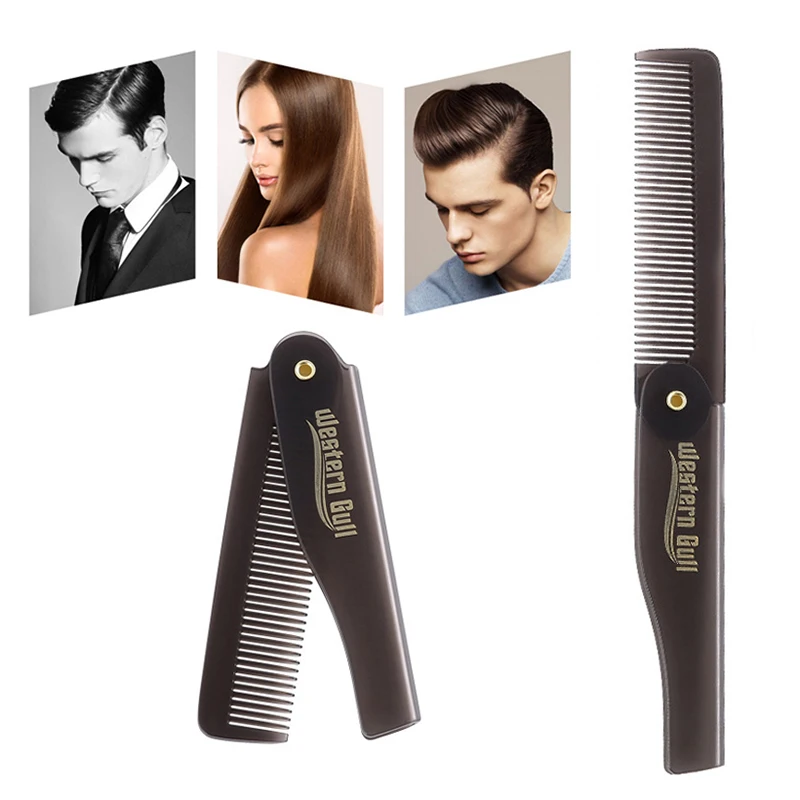 Portable Foldable Pocket Combs Oil Head Plastic Beard Combs Hair Styling Tool Combs For Man Women Folding Comb Barber Hair Tool