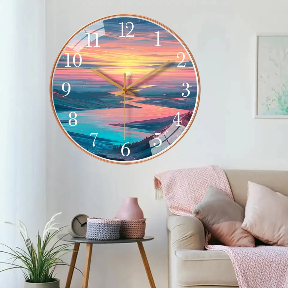 Creative European Style Wall Clock Travel Time Accuracy Sound Off Stylish and Simple Wall Clock for Kitchen Coffee Shop