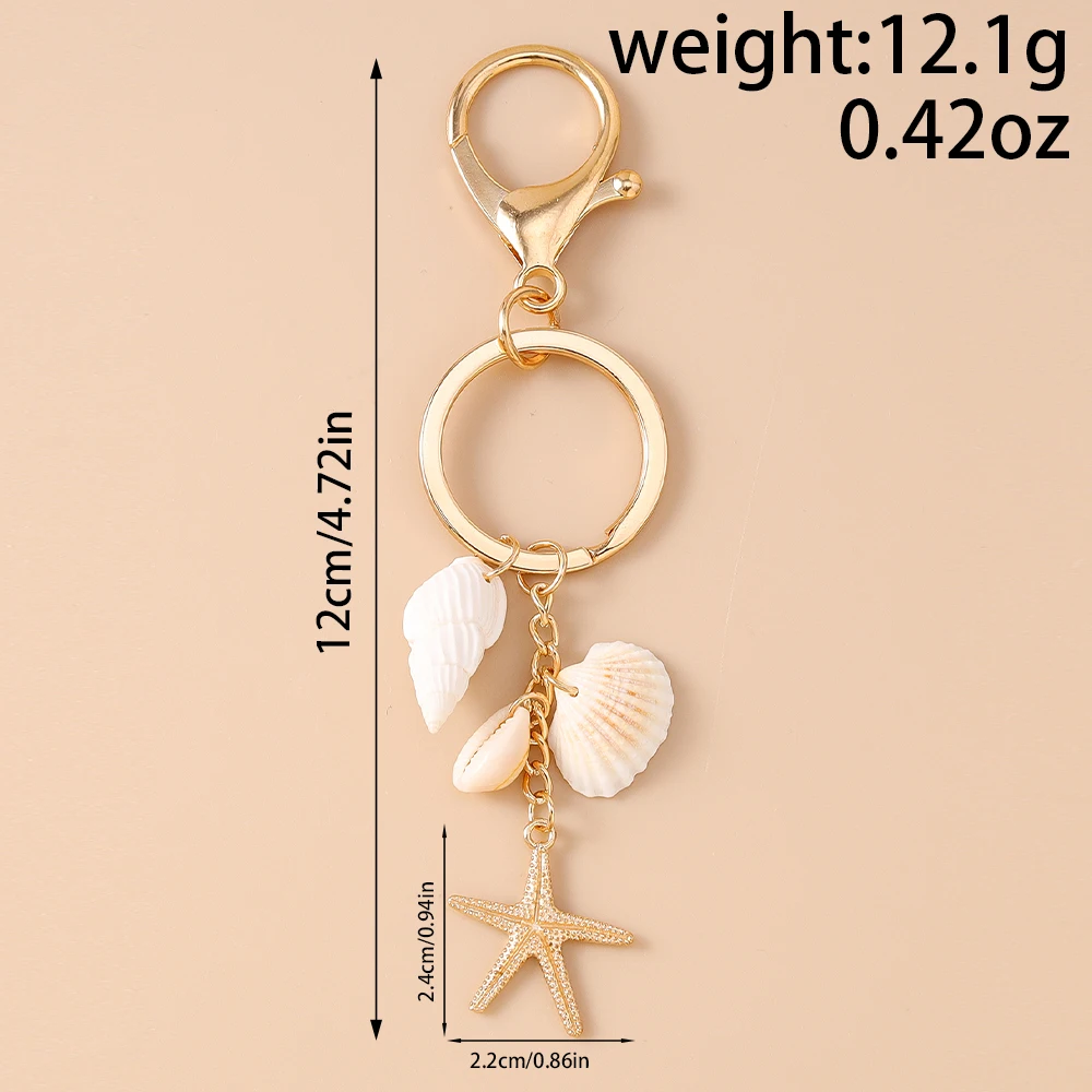 Aihua Bohemia Sommer Strand Niedlicher Seestern Muschel Schlüsselanhänger Schlüsselringe für Männer Frauen Handtaschenanhänger DIY Y2K Schmuck Geschenke – Detail 10
