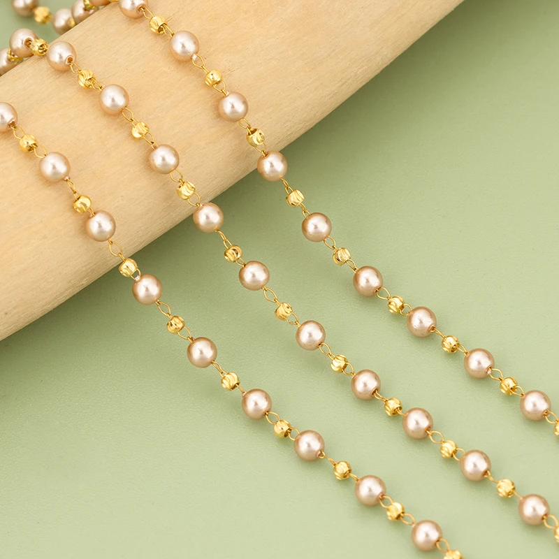 assoonas, 1m/Stück, C459, Kette, Edelstahl, Kunststoffperle, handgefertigt, Dekorationszubehör, DIY Armband Halskette, Schmuckherstellung – Detail 3