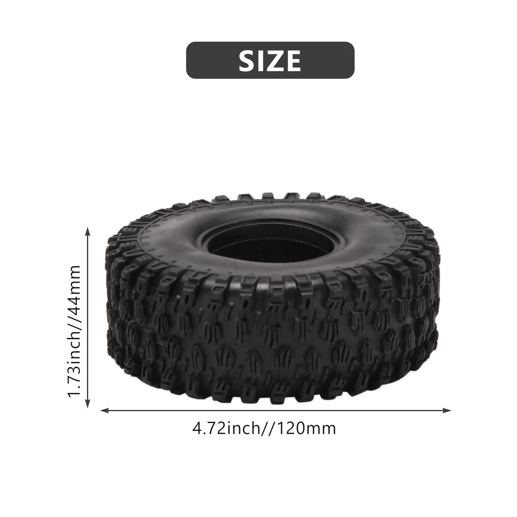 

4PCS 120MM 1.9 Rubber Rocks Tyres Wheel Tires For 1/10 RC Rock Crawler Axial SCX10 90046 AXI03007 Traxxas TRX4 D90 TF2