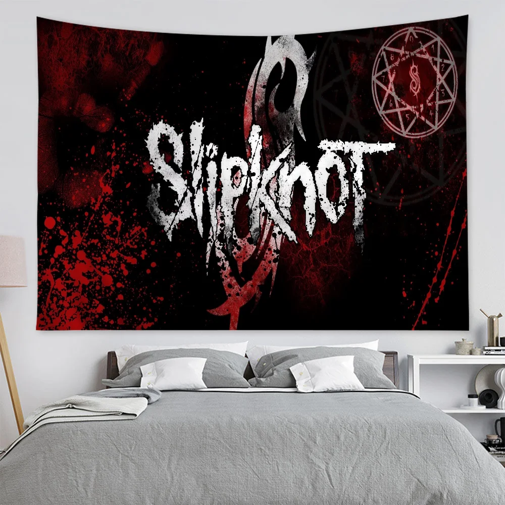 S-Slipknot Band Hanging Bohemian Tapestry Hanging Tarot Hippie Wall Rugs Dorm Wall Hanging Home Decor