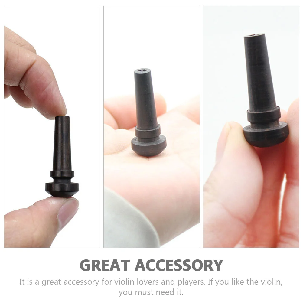 3 Pcs Violin End Nail Endpin Musical Instrument Peg Bridge Wooden Ebony Tailpiece Ebony String Instrument Accessories  ﻿