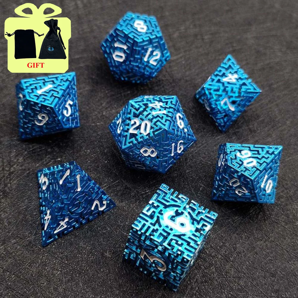 

D&D Hollow Metal Dice New Flying Dragon D&D Dice 7 PCs DND Dice Polyhedral Dice Set for Role Playing Game D&D Pathfinder D20 D4