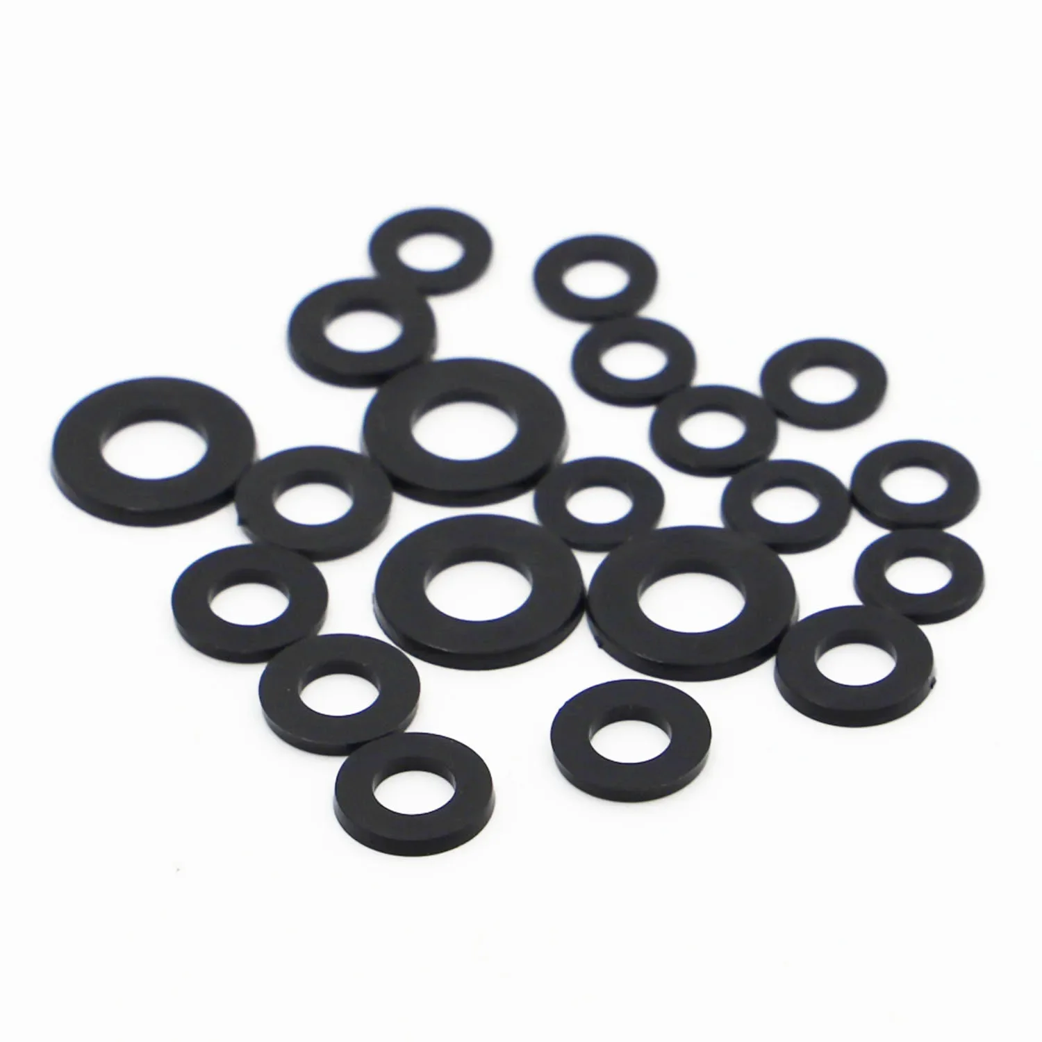 50/100pcs M2 M2.5 M3 M4 M5 M6 M8 M10 M12 White Black Nylon Plastic Flat Washer Plane Spacer Insulation Seals Gasket Ring