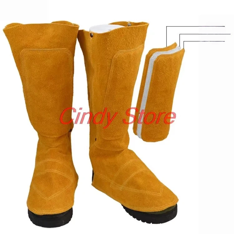 Cowhide Foot Protector Thickened Anti Scalding Shoe Cover Electric Welding Leg Protector Anti Cutting Labor Protection Footcover