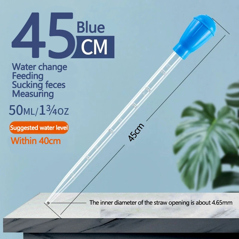 Lengthen Pipettes Cleaner Simple Cleaning Tool for Aquarium Water Changer Aquarium siphon fish tank vacuum cleaner 45cm