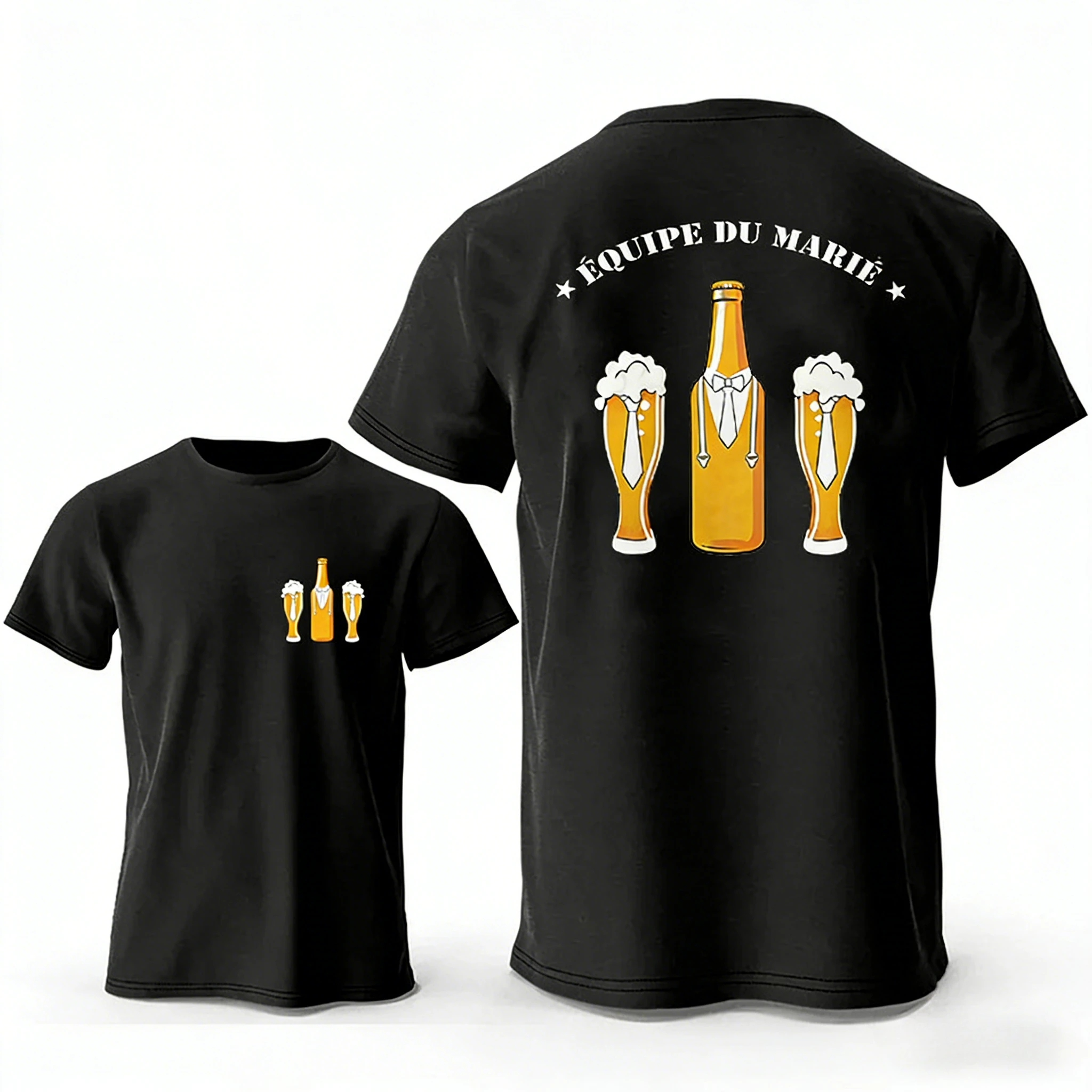 2026 French Men's EVG TEAM ÉQUIPE DU MARIÉ Graphic T-shirts Bachelor Party Groom Squad Best Man Wedding Party Male Summer Tops