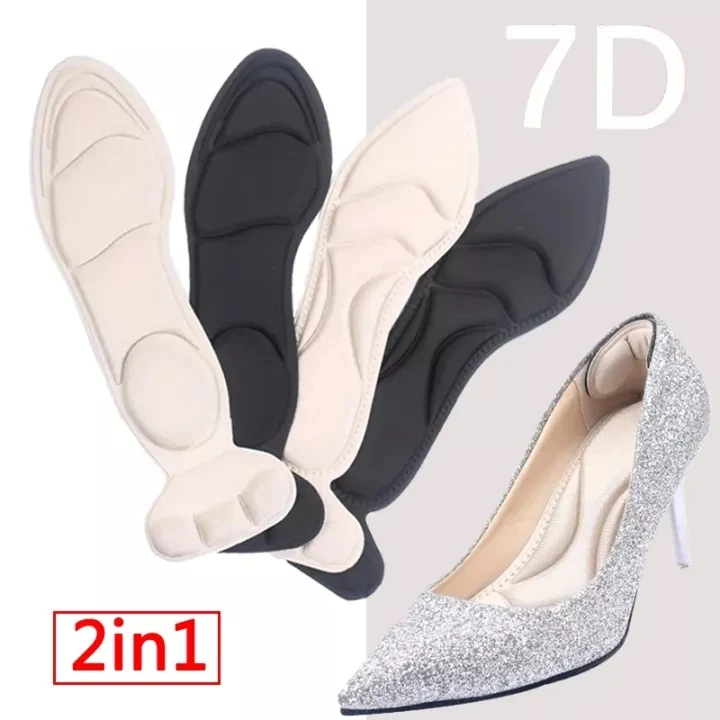 2pcs Insole Pad Inserts Heel Post Back Breathable Anti-slip for High Heel Shoe Insert Protector Shoes Insoles Memory Foam Insole
