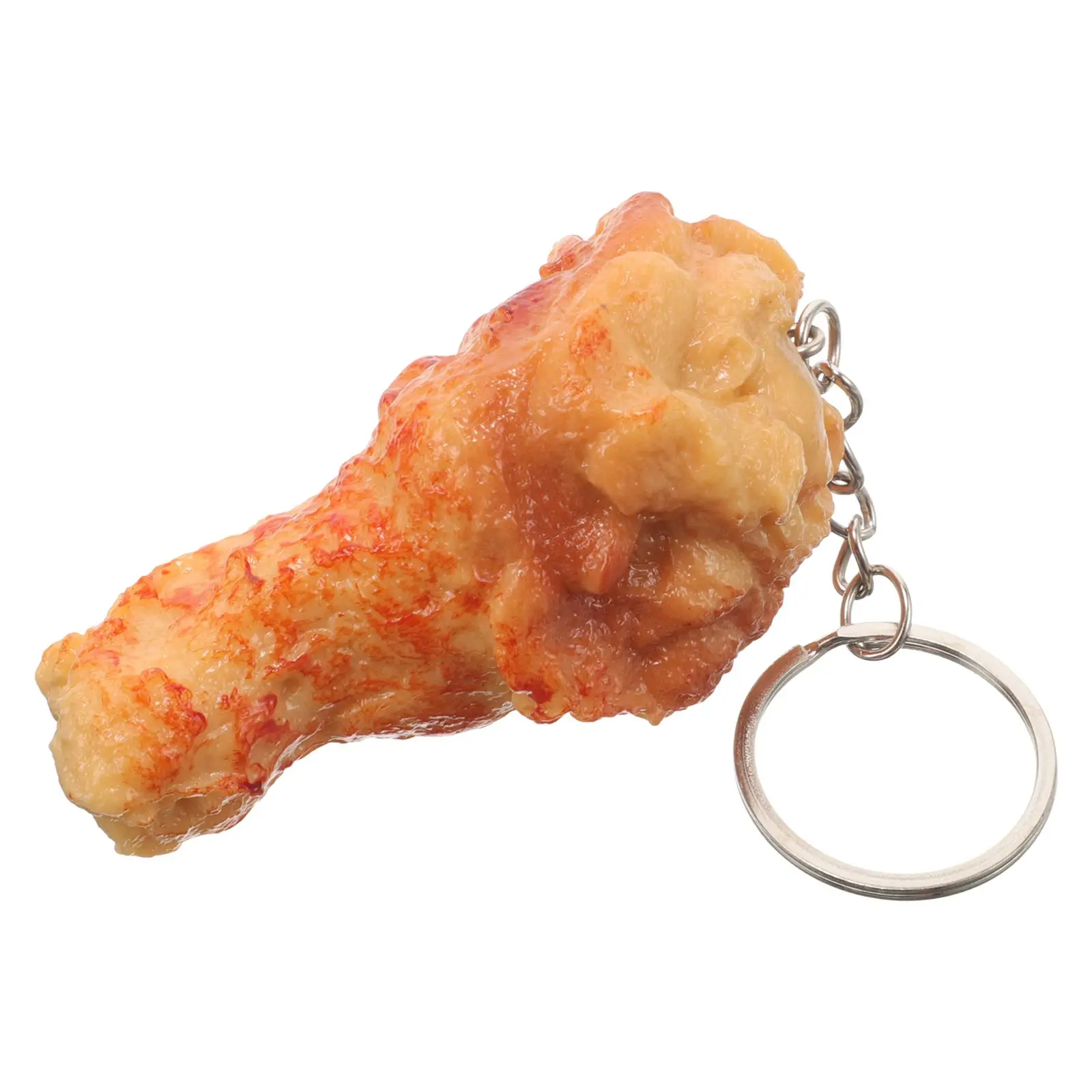 Fried Chicken Leg Keychain Sturdy Long Lasting Creative Kids Party Backpack Pendant Small Keyrings Bag Ornament Student