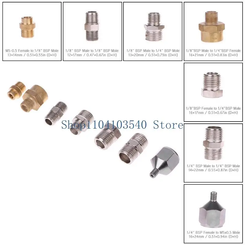 02DC 7Pcs/Set Adaptor Fitting Connector For Compressor & Hose