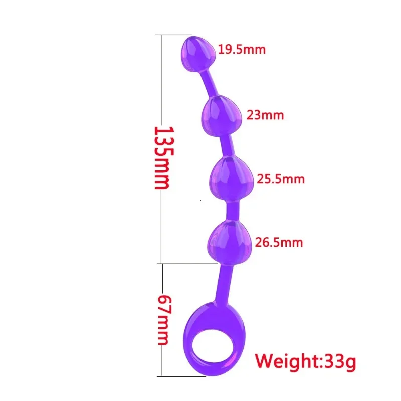 Anal Stimulator Ball Beads Butt Plug Masturbation Crystal Sex Toy for Beginners Man Women Couples Anus Masturbator Massager