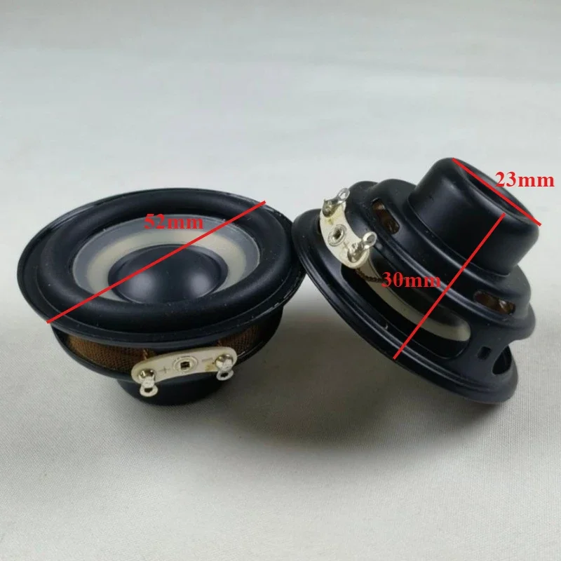 SOTAMIA 2Pcs 2 Inch Full Range Speaker 52mm 4 Ohm 8W Audio Waterproof HIFI Speaker White Basin Altavoz for Bluetooth Speaker