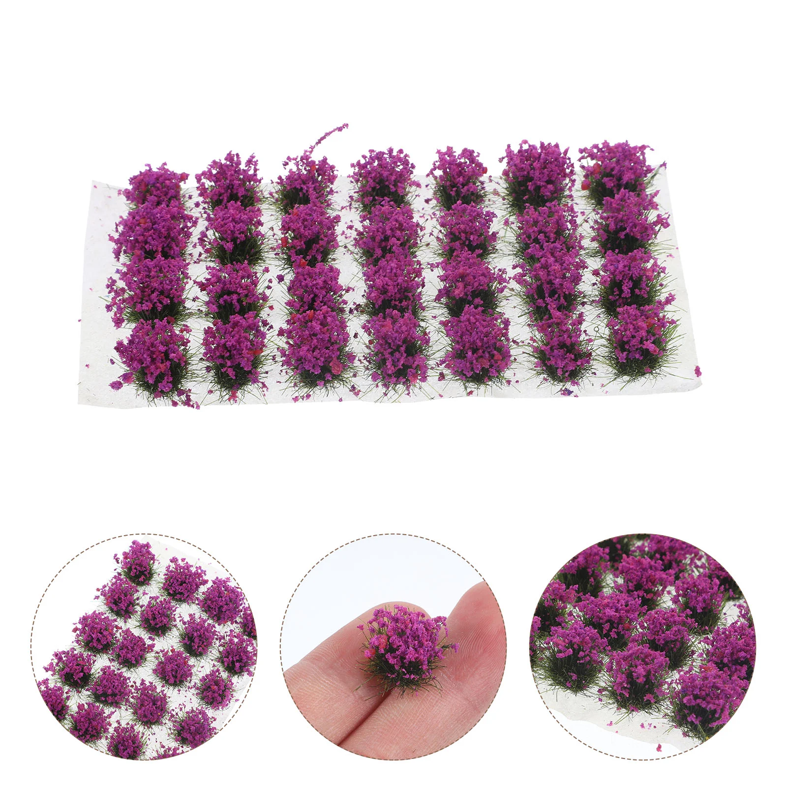 28pcs Flower Cluster Model Artificial Plant Decor Simulated Grass Vegetation Sand Table Supplies Mini Garden Scenery