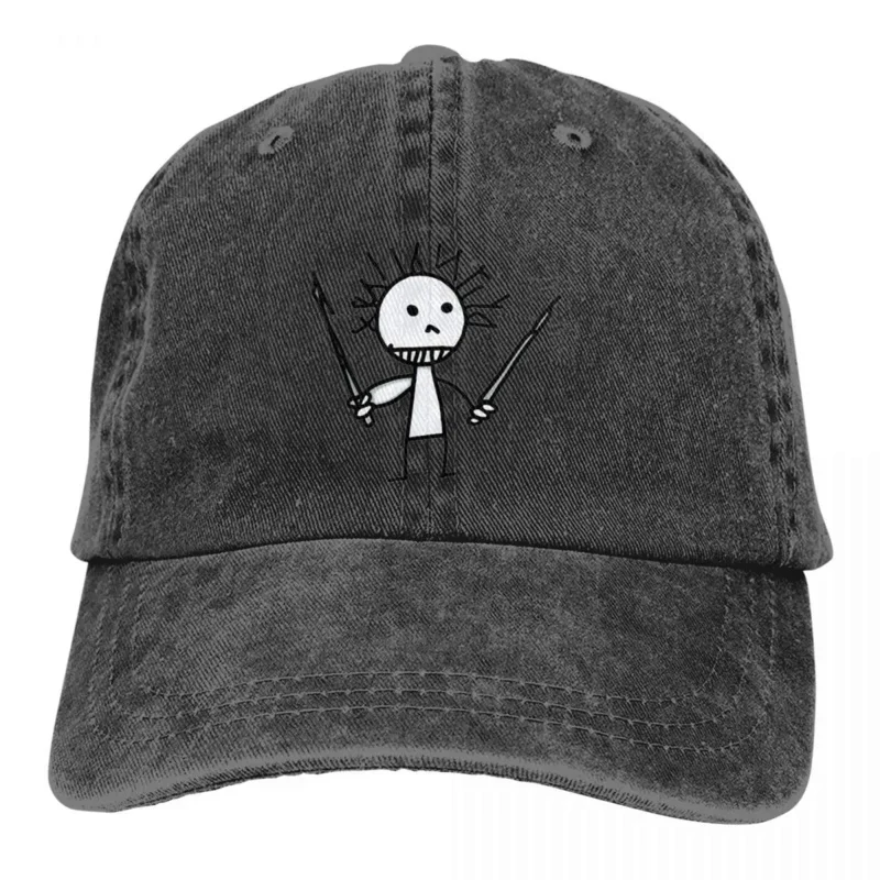 Homens e mulheres desenho com espadas boné de beisebol, proteção viseira, snapback line caps