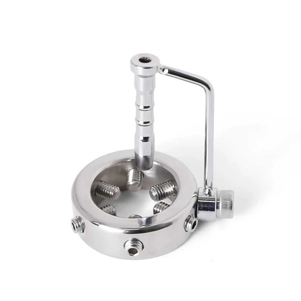 Male Ball Stretcher Metal Stainless Steel Cock Ring With Urethral Catheter Glans Ring Penis Pendant Scrotum Fetish BDSM Sex Toys