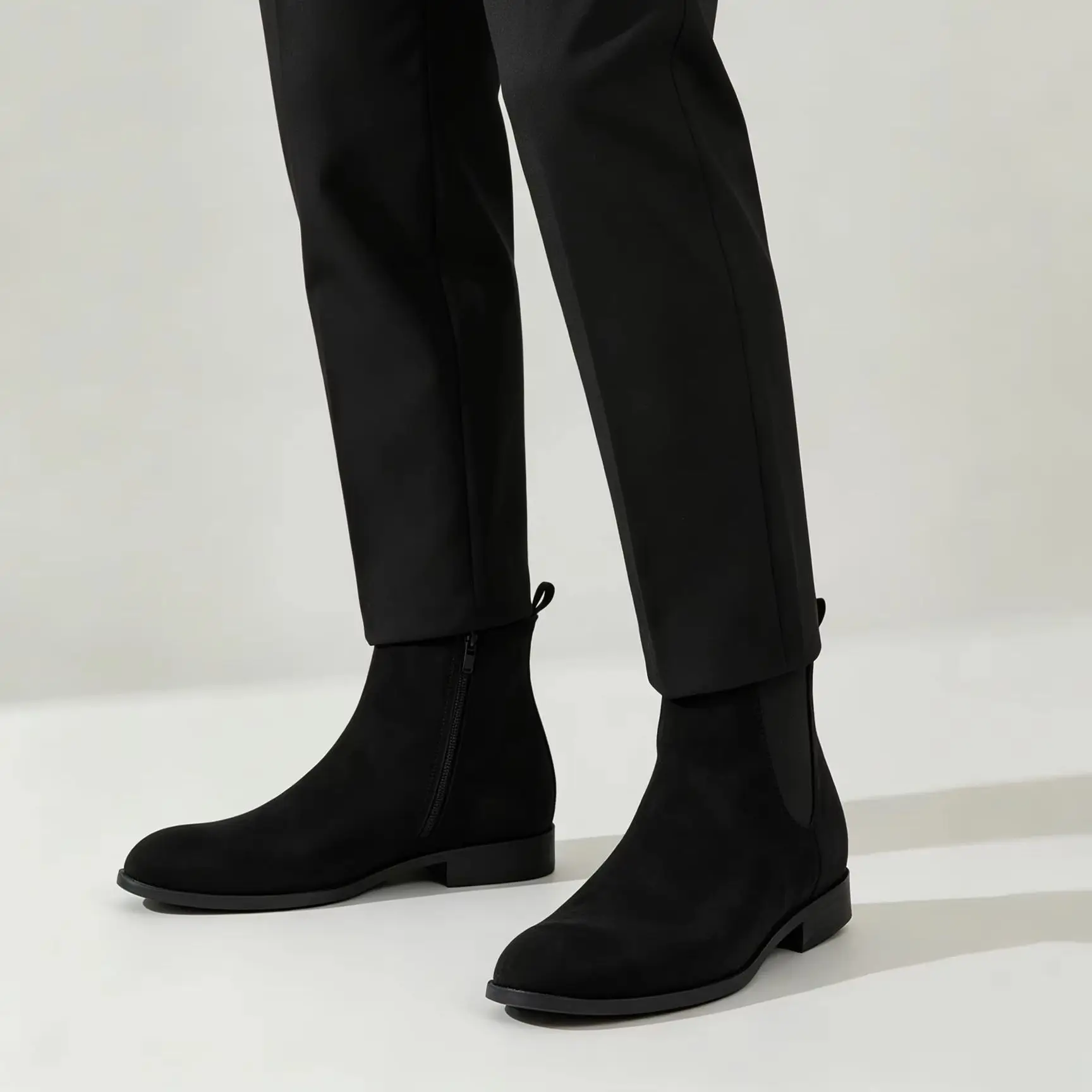 Desaidb Men's Suede Chelsea Boots Feature a Side Zipper Design and Are Classic British Style Ankle Boots, Suitable for Business - view 6