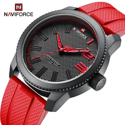 NAVIFORCE Luxury Silicone Strap Mens Watches Waterproof Sport Quartz Military Watch Men Clock Relogio Masculino 2022 New Arrival