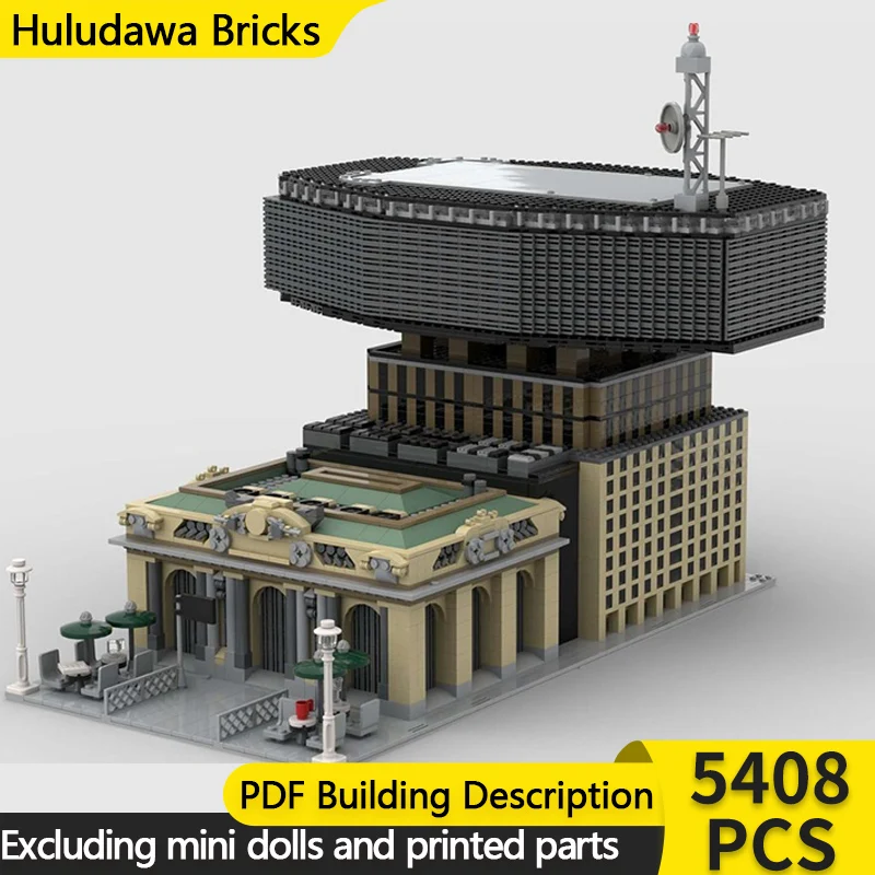 

City Street View Model MOC Building Bricks Grand Central Terminal Modular Technology Children Holiday Gifts Assemble Toys Suit