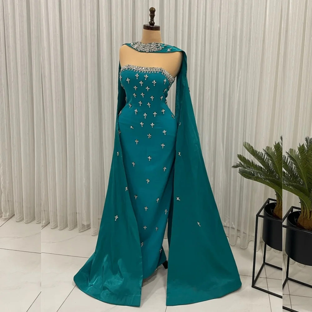 

Customized Jersey Rhinestone Pleat Formal Luxury Evening Straight Strapless Midi Dresses Bespoke Occasion Party Elegant Glitter