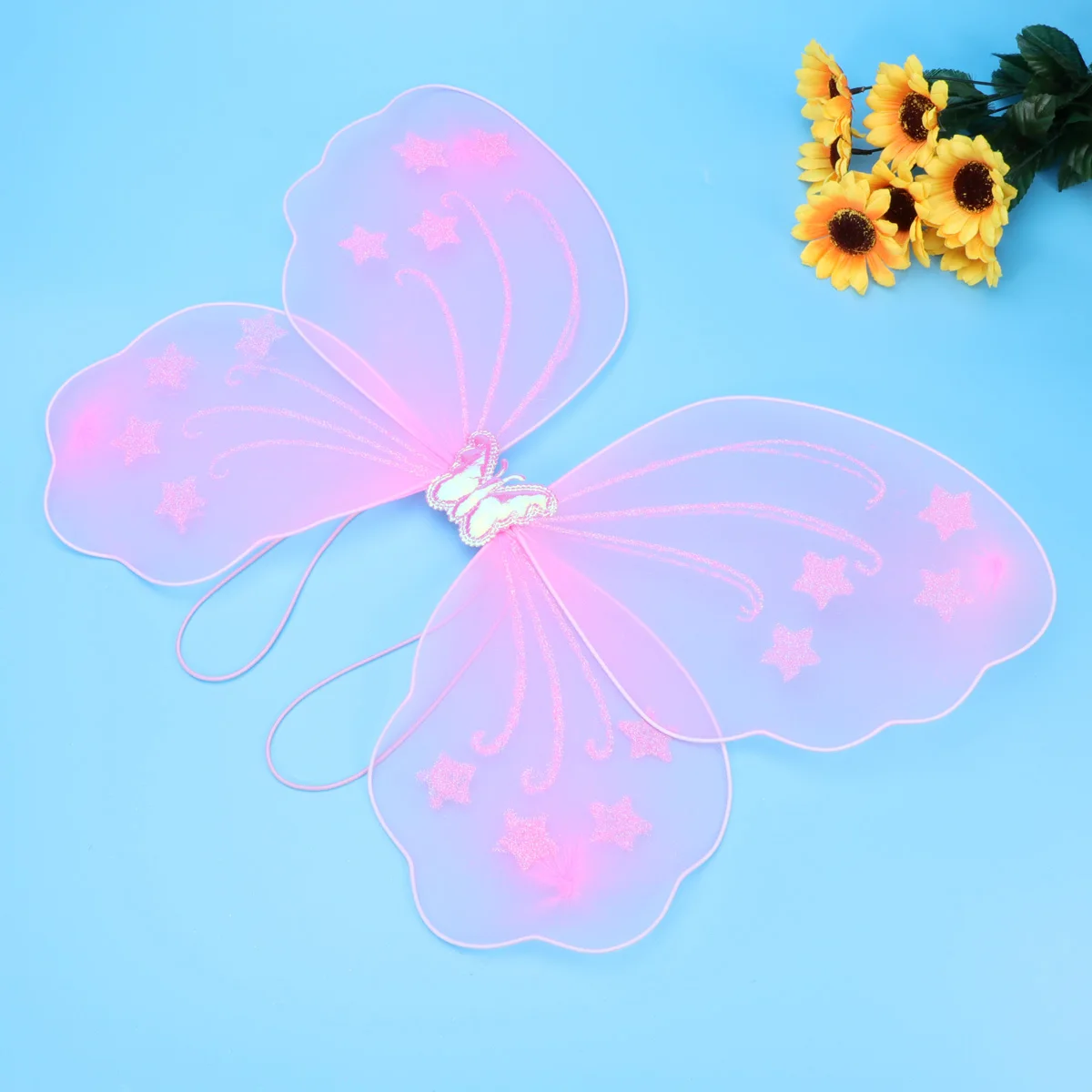 

4pcs Butterfly Wings Costume Set Tulle Fairy Tutu Skirt Headband Girls Birthday Halloween Party Fancy Dress Stage Cosplay