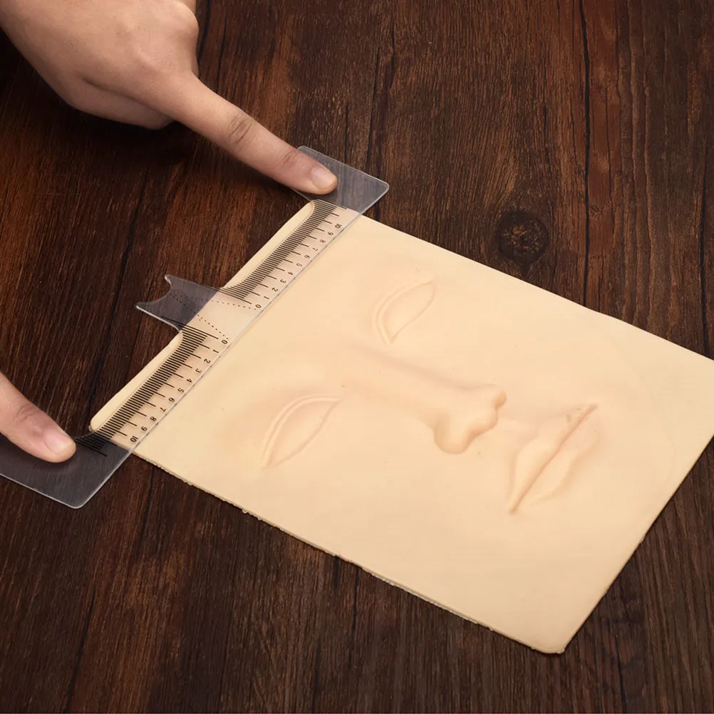 

Пластиковая линейка для бровей, полупрозрачная, гибкий измерительный инструмент для коррекции формы носа, бровей, губ, татуировок, 1 шт.