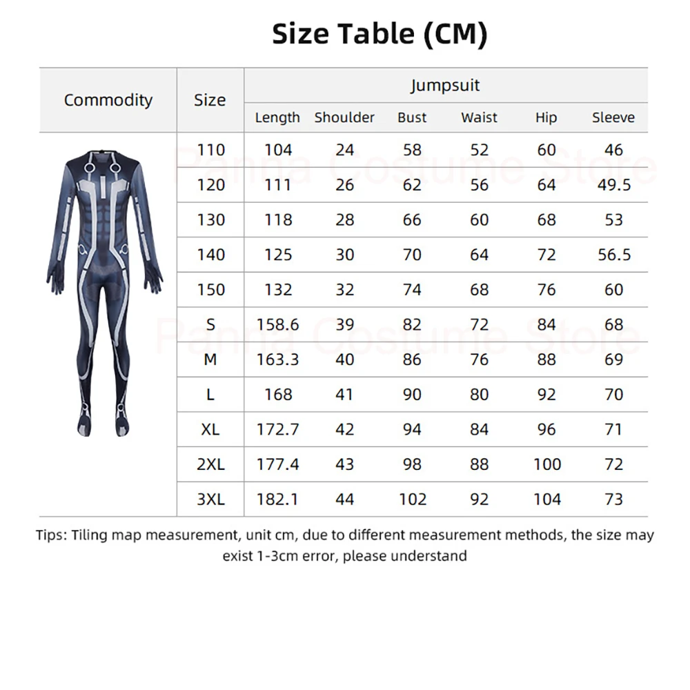 بدلة قفز زرقاء من فيلم ترون من البوليستر للأطفال البالغين أزياء تنكرية لحفلات الهالوين كرنفال #3