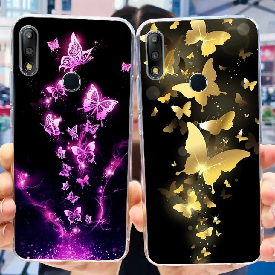 Phone Case For Asus Zenfone Max Pro M2 ZB631KL ZB633KL Silicone Soft Cover Transparent  Capa Flower Jelly Girl Bumper asus ZB631