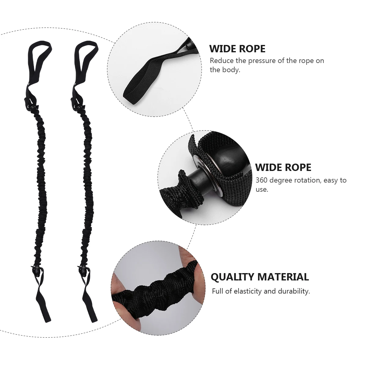

2pcs Elastic Abdominal Straps Home Workout Resistance Band Durable Training Rope Fitness Body Sculpting Gym Exercise Band