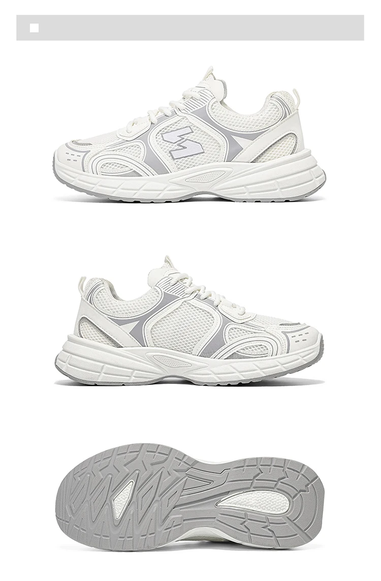 LOEIKAN Herren-Sneaker mit Patchwork-Mesh, lässige Turnschuhe mit klobiger, dicker Sohle, zum Schnüren, Dad-Schuhe, vielseitiges Schuhwerk für den täglichen Pendelverkehr – Detail 19