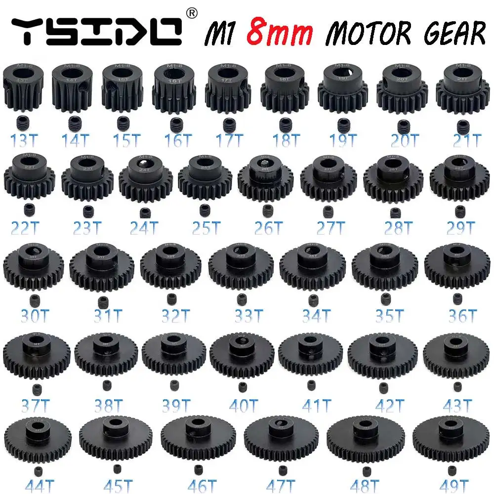 M1 8mm Pinion Motor Gear 13T 14T 15T 16T-20T 20T-25T 26T-30T 31T-49T for 1/5 1/7 ARRMA 4WD Outcast 8S EXBRC X-MAXX Car RC Motor