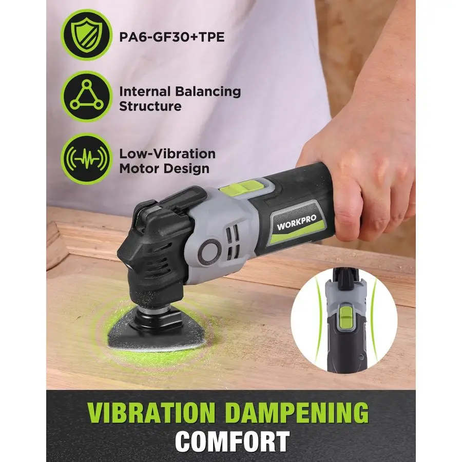 400W Oscillating MultiTool, 6Speed Corded Power Saw with LED Light, Quick Blade Change, 3.5 Oscillation Angle, 22 Accessories fo