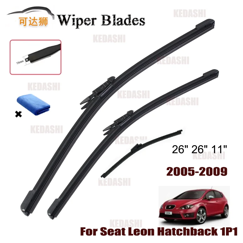 

Car Wiper for Seat Leon Hatchback 1P1 2005-2009 Blades Brushes Windshield Windscreen Accessories Washer Wiper 26"26"11"
