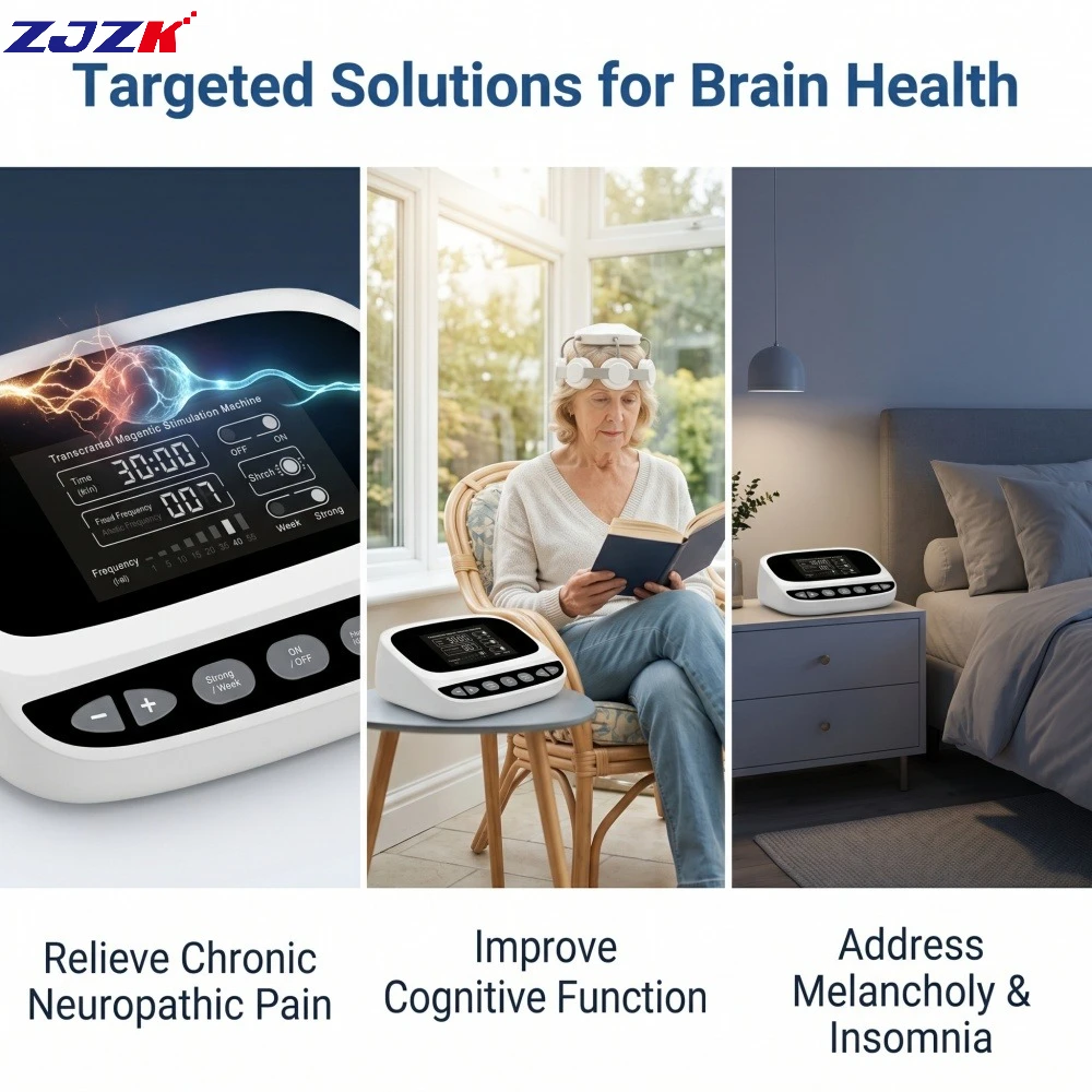 ZJZK TMS Therapy Machine Medical Grade Repetitive Transcranial Magnetic Stimulation for Stroke Alzheimer Brain Neurofeedback