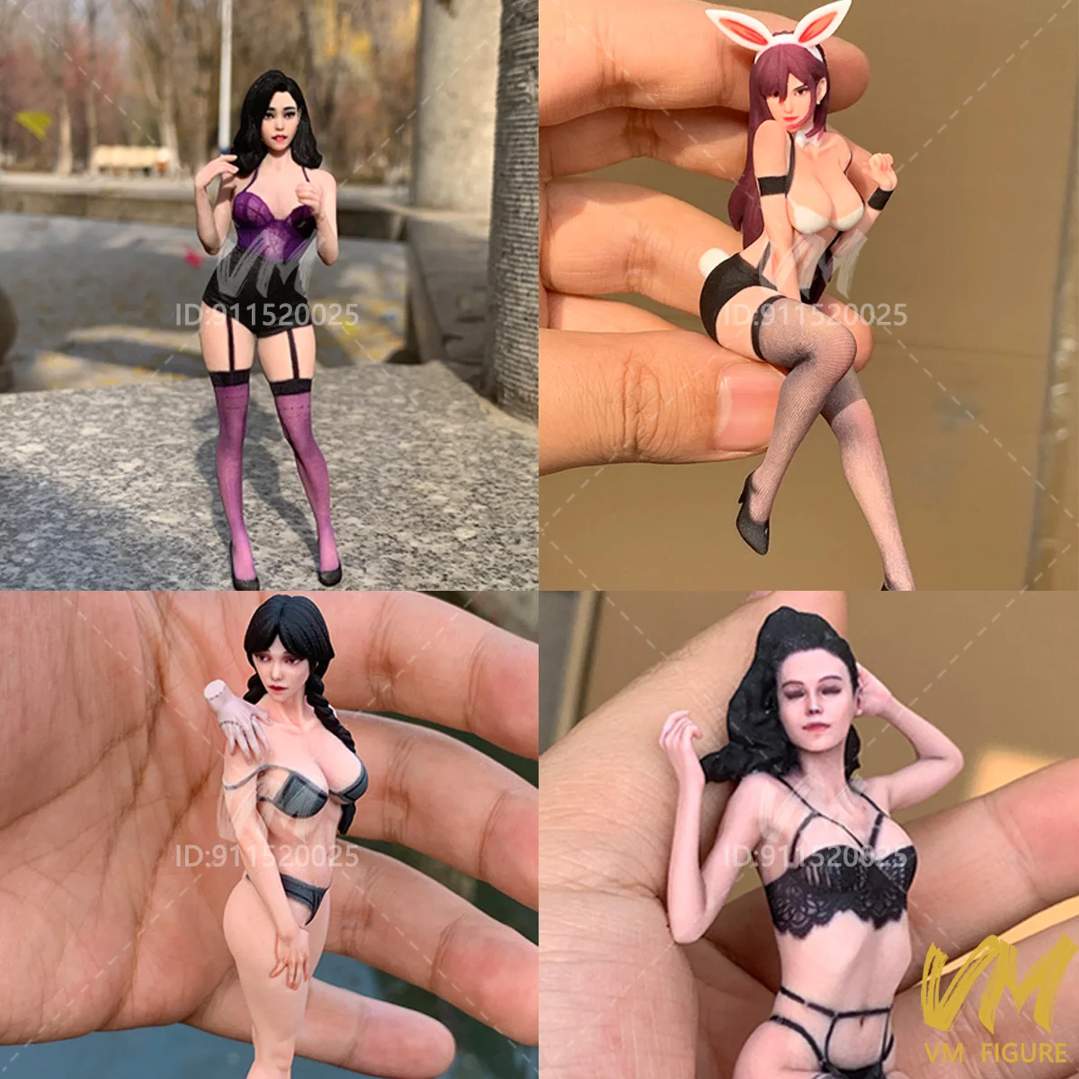 

Realistic Diorama 1/18 1/16 1/12 Scale Desktop Figurines Bunny Girls Stocking Beauties Sculpture Miniature Scene Props Doll Toys