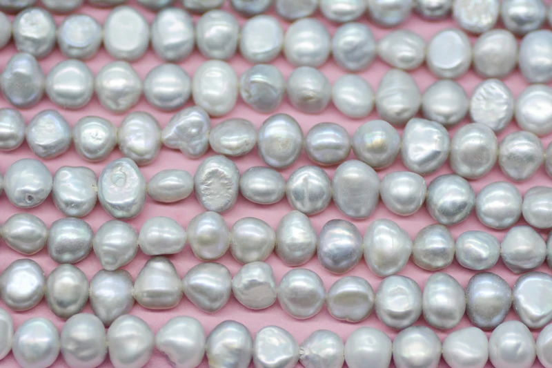 Wholesale 18PCS 6MM high quality natural gray seawater baroque pearl loose beads 15