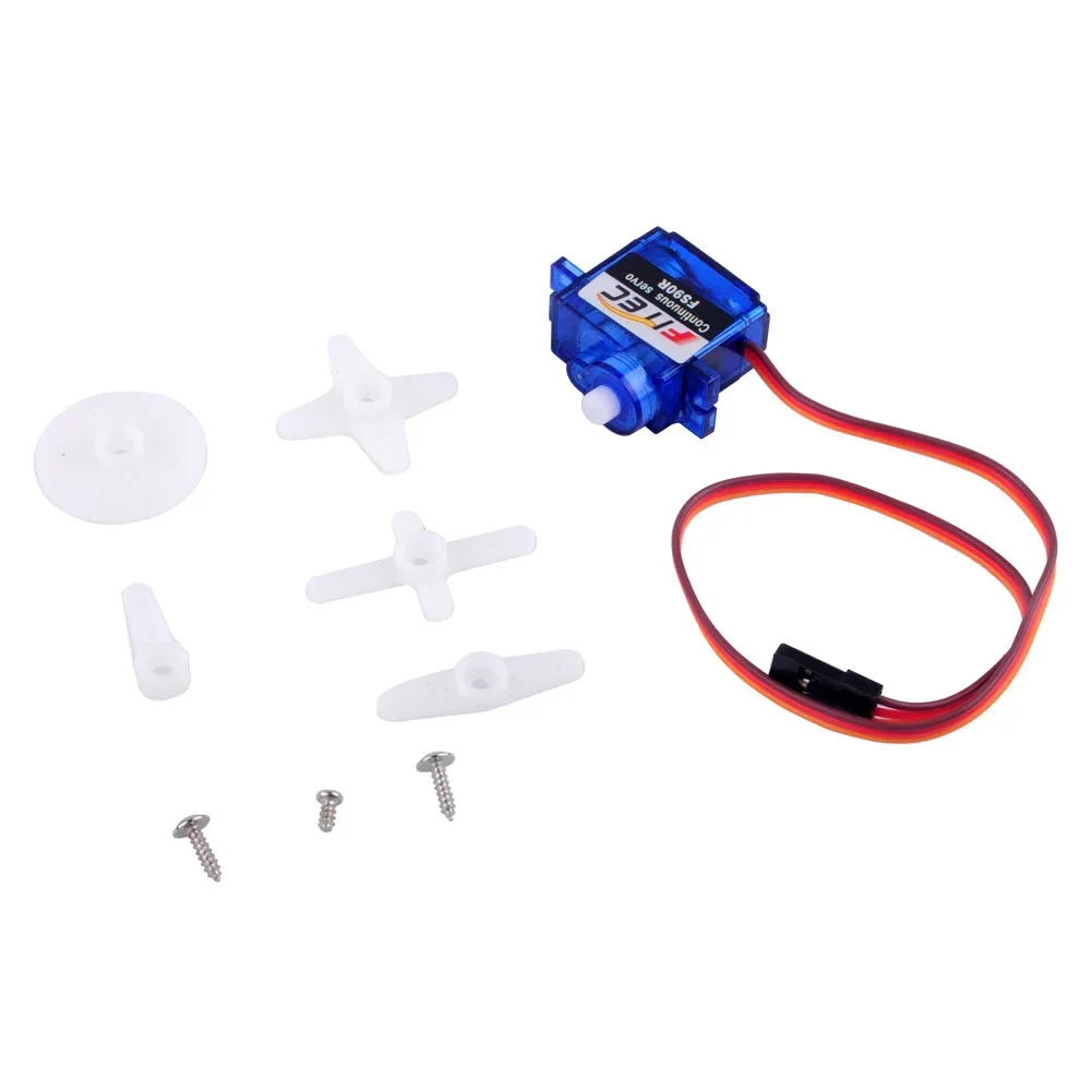 Micro Servo e Rodas Pneus para Arduino, Rotação Contínua de 360 Graus, 6V, 1.5kg, Apto para Carro Inteligente, Microbit, Robô, RC Drone, Gimbal, 4Pcs, FS90R