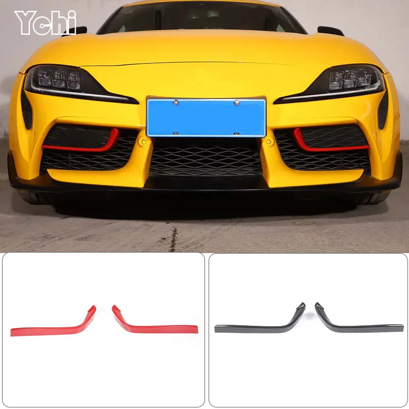 

ABS Carbon Fiber/Red Front Bumper Fog Light Lower Lamp Probe Cover Frame Trim Car Accessories For Toyota GR Supra A90 2019-2025