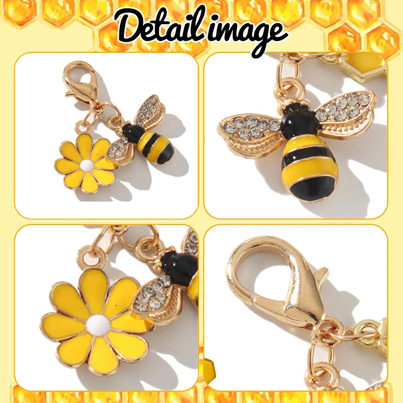 سلسلة مفاتيح نحلة للرجال والنساء، إكسسوارات نحلة لطيفة لحقيبة المحفظة ومحفظة الظهر وحلقات مفاتيح العسل للرجال والنساء