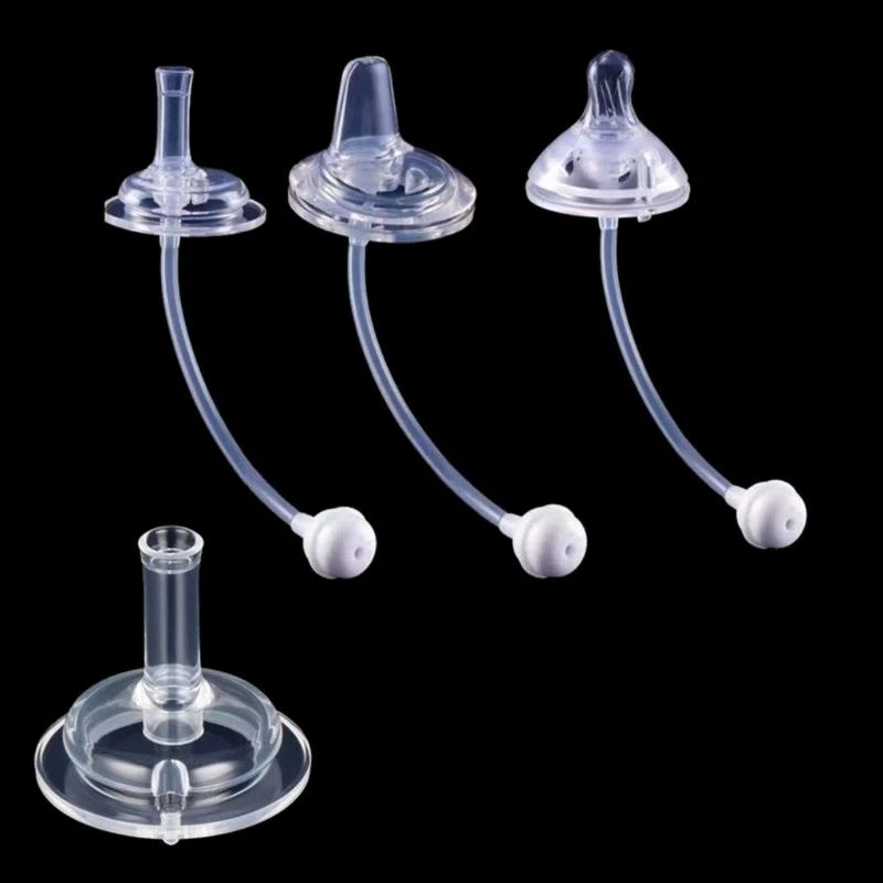 

M76C Soft Silicone Wide Mouth Sucking Nozzle Conversion for Head for Wide Neck Baby Bottle Feeding Bottle Drinking Cup Straw