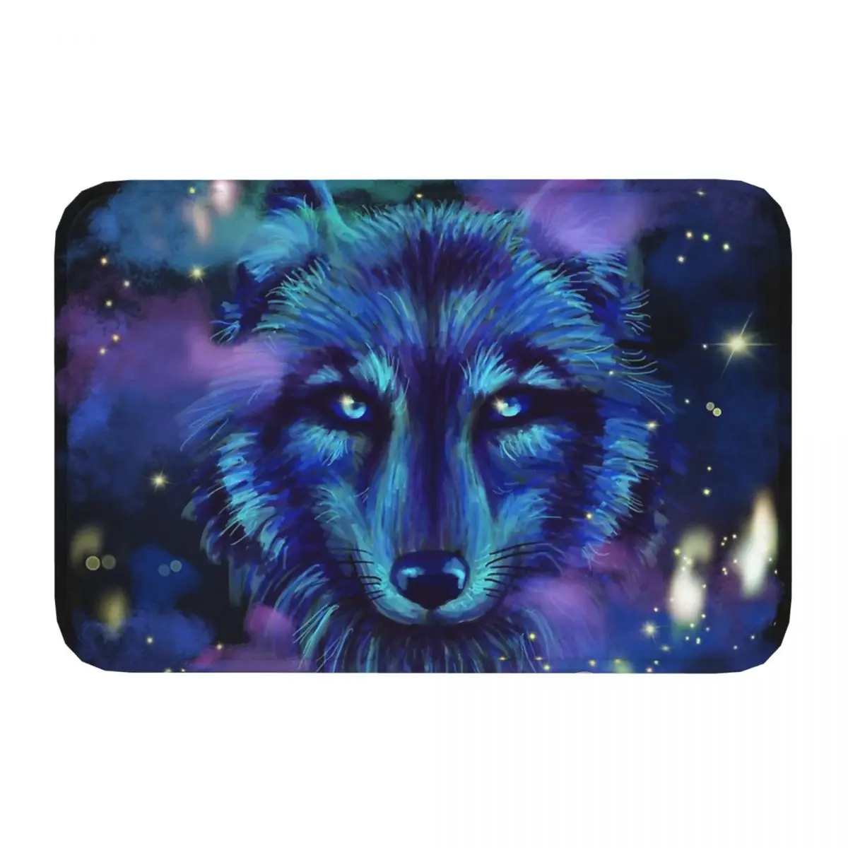 Space Animal Bedroom Mat Astral Wolf Doormat Living Room Carpet Entrance Door Rug Home Decor