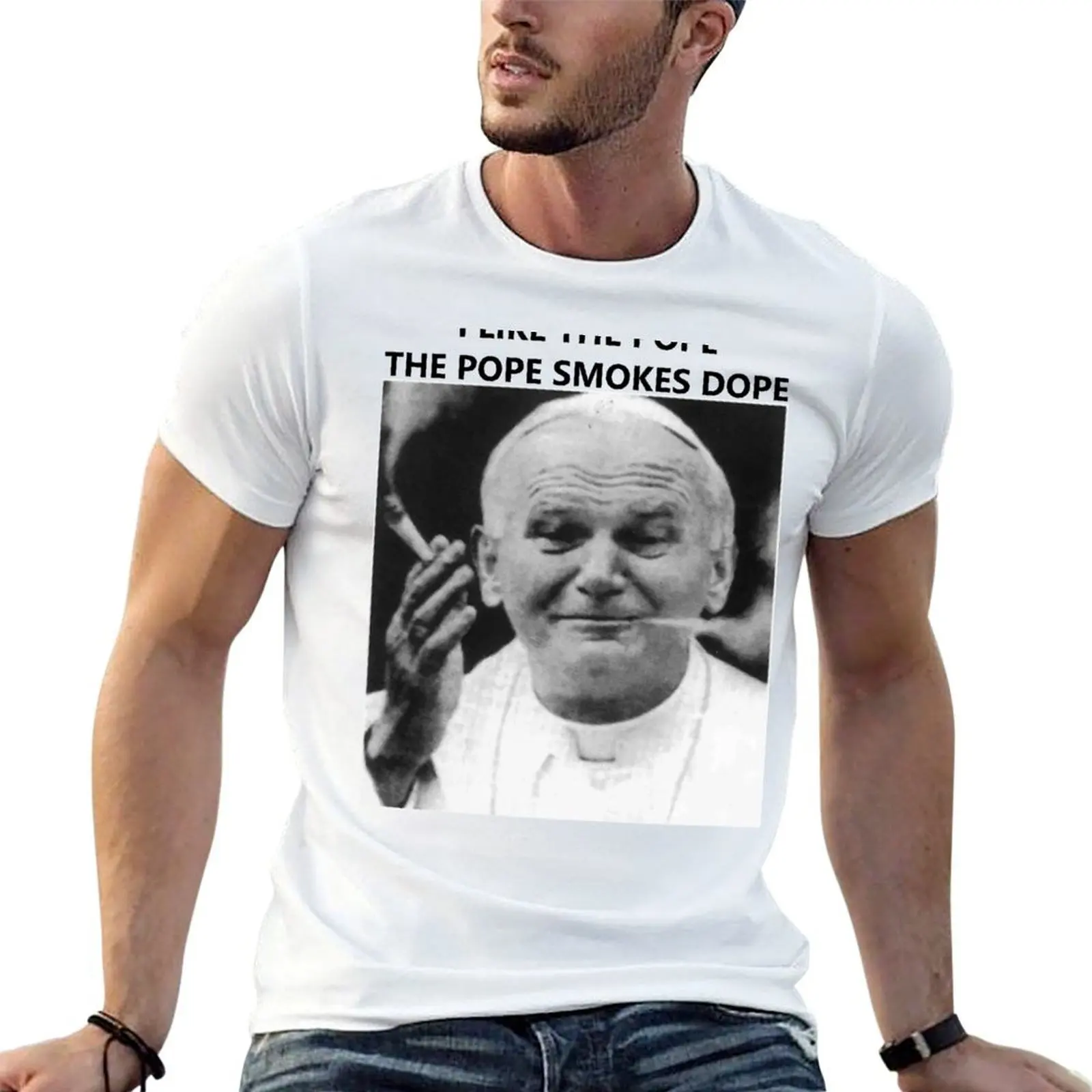 I like the pope, the pope smokes dope T-Shirt mens graphic t shirts t shirts for man graphic vintage T-Shirt