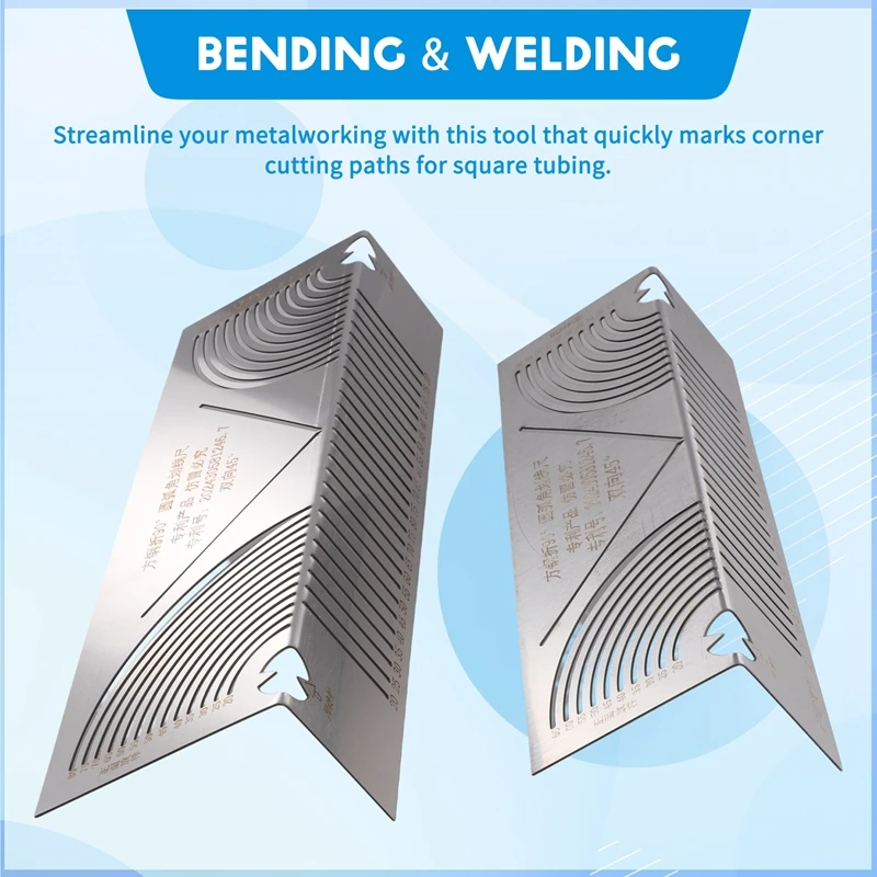 TOP Angle & Arc Marking Tool Square Steel Pipe Bend Steel Pipe Bend Marking Tool Welding Pipe Marking Welding Tool 2Pcs