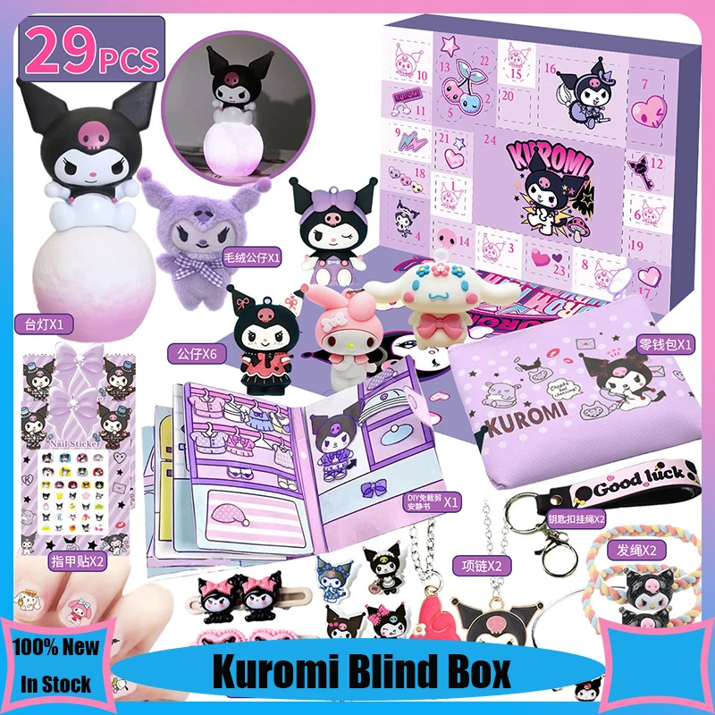 

Hello Kitty Kuromi Anime Christmas Calendar Blind Box Advent Figures Halloween Countdown Toys Collectible Gift For Kids Toy