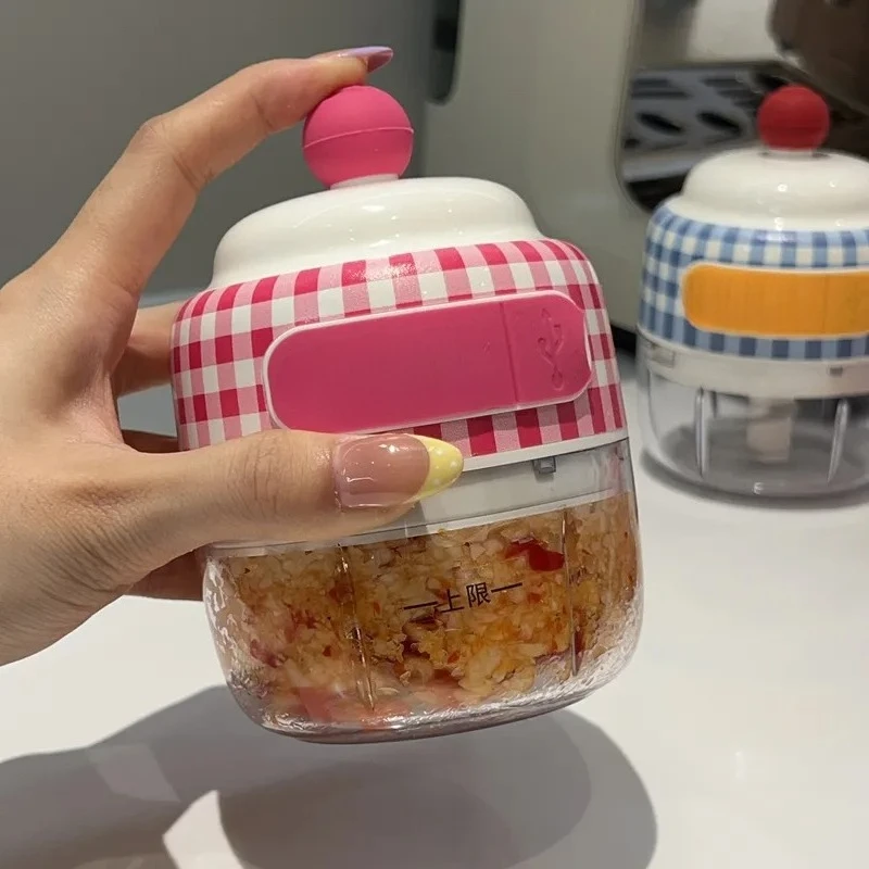 For Garlic Paste Maker Wireless Electric Mini Grinder Kitchen Tool for Minced Meat Chili Pepper Baby Food Blender Small