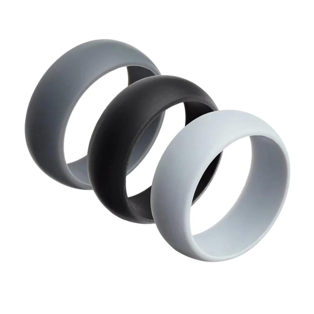 3 Stück Unisex-Silikonringe, Sportringe für Bänder, Ring-Set, flexible Ringe, wasserdichte Ringe, Modeschmuck, trendige, zierliche Ringe