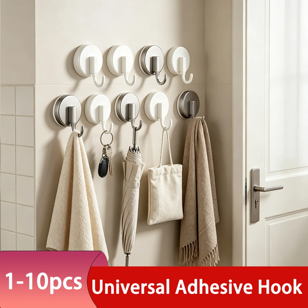 Strong Load-bearing Hooks Required Bathroom Living Room Kitchen Door Back Clothes Hook No Drilling Suction Cup Hook 1-10Pcs