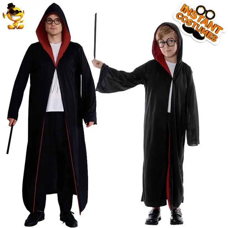 loween  Robe Costume Long Coat Adult Role-plang Stage Performance Clothes Wizard Dr up for Parties