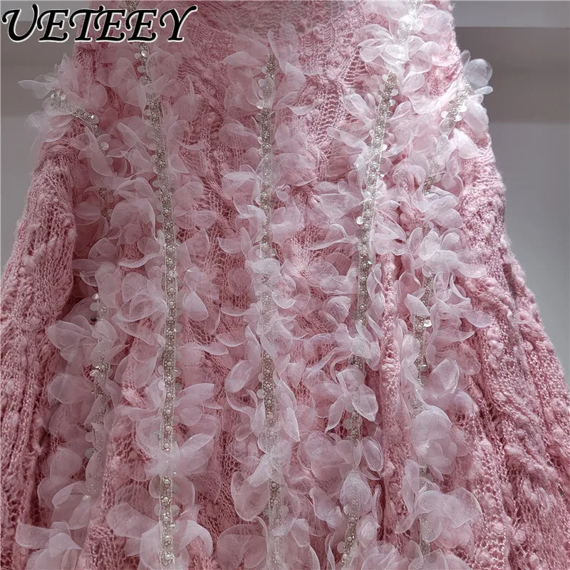 

Изящный кружевной лоскутный полый вязаный свитер, женский свободный осенний свитер 2023, новый милый свитер с длинными рукавами, пальто, джемпер, верхняя одежда